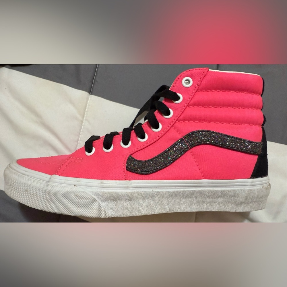 Vans White and Pink Custom High-Tops